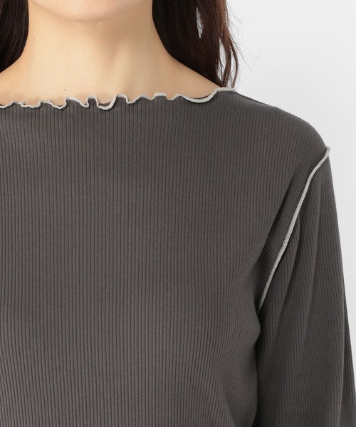 studio CLIP（スタディオクリップ）の「配色メロープルオーバー（Tシャツ/カットソー・レディース・オフホワイト/カーキ/サックスブルー/スモーク・MEDIUM/LARGE）」の15枚目の写真