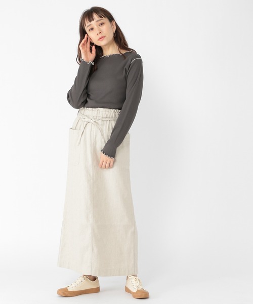 studio CLIP（スタディオクリップ）の「配色メロープルオーバー（Tシャツ/カットソー・レディース・オフホワイト/カーキ/サックスブルー/スモーク・MEDIUM/LARGE）」の7枚目の写真