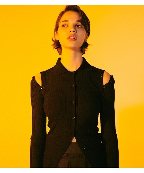 LE CIEL BLEU（ルシェルブルー）の「Rib Polo Neck Top（Tシャツ 