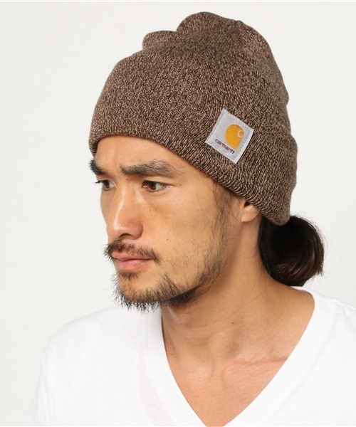 Carhartt(カーハート)の「Acrylic Watch Hat(ニットキャップ/ビーニー・メンズ・ブラック/ヘザーグレー/グレー系その他/ブラウン/ダークブラウン/アーミー/ダークグリーン/グリーン系その他/ブルー/ネイビー/レモンイエロー/オレンジ/ホワイト/ワイン/レッド/アッシュブラウン/コバルトブルー/ブラック×ホワイト/ダークウッド/ウッド・FREE)」の7枚目の写真