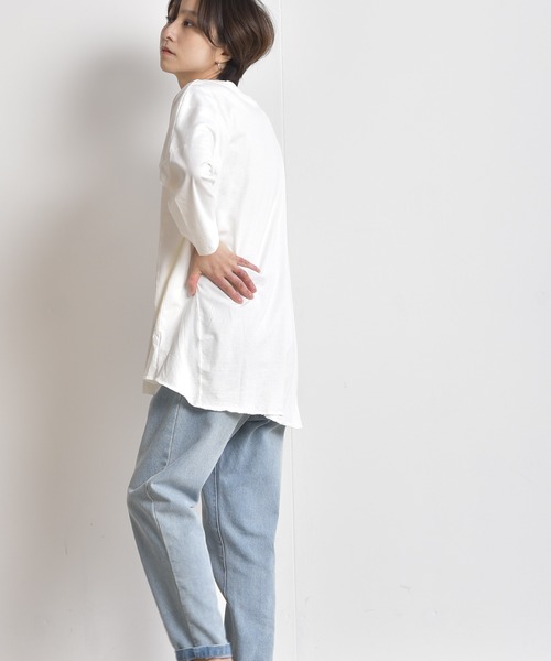 rps(アールピーエス)の「ワイドカットプルオーバー(Tシャツ/カットソー・レディース・チャコールグレー/ブラック/オフホワイト/グレイッシュベージュ・M)」の18枚目の写真