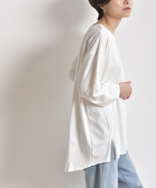 rps(アールピーエス)の「ワイドカットプルオーバー(Tシャツ/カットソー・レディース・チャコールグレー/ブラック/オフホワイト/グレイッシュベージュ・M)」の5枚目の写真