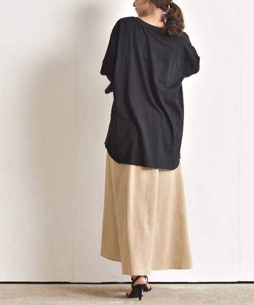 rps(アールピーエス)の「ワイドカットプルオーバー(Tシャツ/カットソー・レディース・チャコールグレー/ブラック/オフホワイト/グレイッシュベージュ・M)」の20枚目の写真