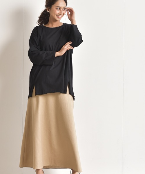 rps(アールピーエス)の「ワイドカットプルオーバー(Tシャツ/カットソー・レディース・チャコールグレー/ブラック/オフホワイト/グレイッシュベージュ・M)」の15枚目の写真