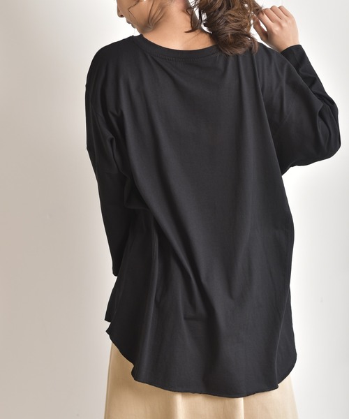 rps(アールピーエス)の「ワイドカットプルオーバー(Tシャツ/カットソー・レディース・チャコールグレー/ブラック/オフホワイト/グレイッシュベージュ・M)」の7枚目の写真