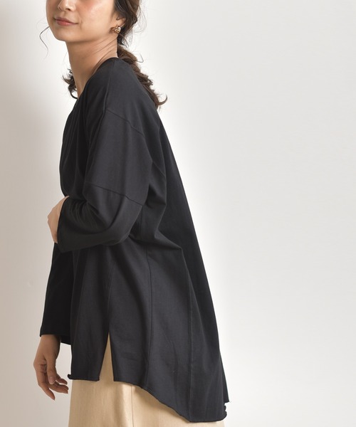 rps(アールピーエス)の「ワイドカットプルオーバー(Tシャツ/カットソー・レディース・チャコールグレー/ブラック/オフホワイト/グレイッシュベージュ・M)」の11枚目の写真