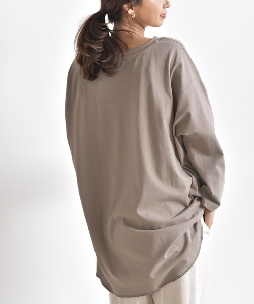 rps(アールピーエス)の「ワイドカットプルオーバー(Tシャツ/カットソー・レディース・チャコールグレー/ブラック/オフホワイト/グレイッシュベージュ・M)」の12枚目の写真