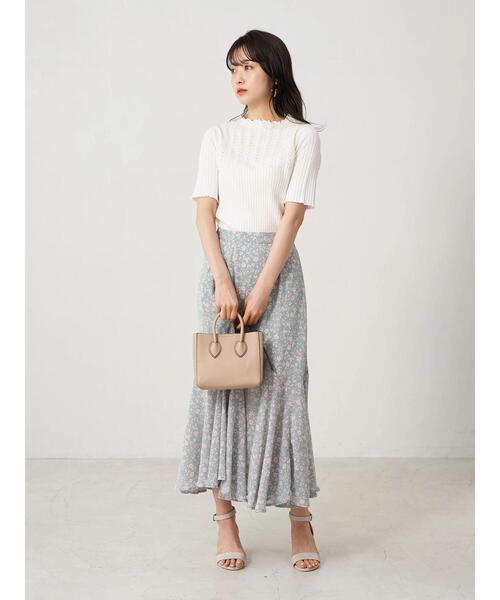 earth music&ecology（アースミュージックアンドエコロジー）の「透かし編みニットプルオーバー(メロー) ＊（ニット/セーター・レディース・ライトグレー/アイボリー/モカ/ピンクベージュ・S/M）」の21枚目の写真