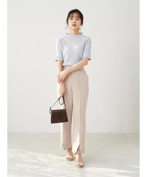 earth music&ecology（アースミュージックアンドエコロジー）の「透かし編みニットプルオーバー(メロー) ＊（ニット/セーター・レディース・ライトグレー/アイボリー/モカ/ピンクベージュ・S/M）」の15枚目の写真