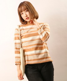 nougatine | 【nougatine】ボートネック8分袖プルオーバー(スウェット)