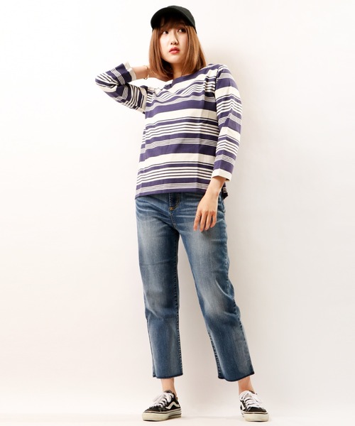 nougatine(ヌガティーヌ)の「【nougatine】ボートネック8分袖プルオーバー(スウェット・レディース・ブラック系その他/ブルー系その他/キャメル・FREE)」の11枚目の写真