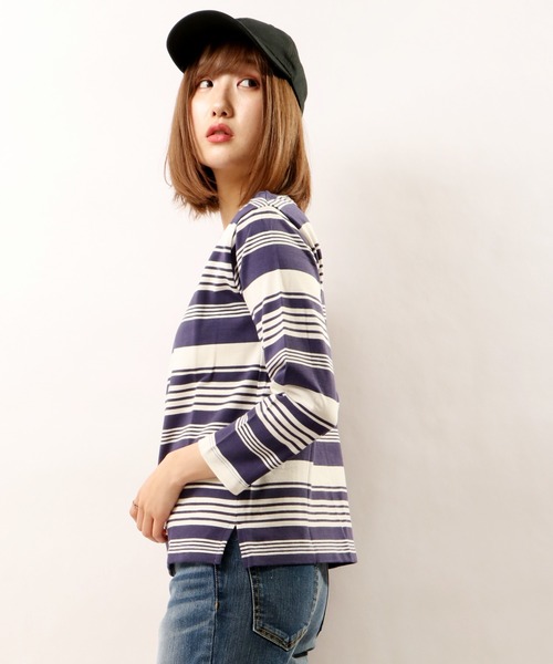 nougatine(ヌガティーヌ)の「【nougatine】ボートネック8分袖プルオーバー(スウェット・レディース・ブラック系その他/ブルー系その他/キャメル・FREE)」の9枚目の写真