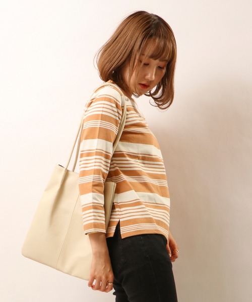 nougatine(ヌガティーヌ)の「【nougatine】ボートネック8分袖プルオーバー(スウェット・レディース・ブラック系その他/ブルー系その他/キャメル・FREE)」の13枚目の写真