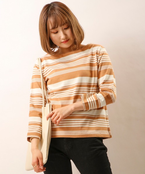 nougatine(ヌガティーヌ)の「【nougatine】ボートネック8分袖プルオーバー(スウェット・レディース・ブラック系その他/ブルー系その他/キャメル・FREE)」の12枚目の写真