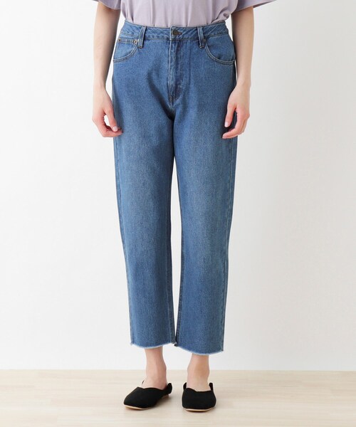SHOO・LA・RUE（シューラルー）の「◆カットオフストレートデニムパンツ（デニムパンツ・レディース・ネイビー/ブルー・02/03）」の6枚目の写真