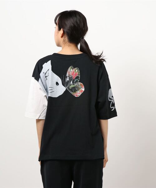 ScoLar - みやとぶる様用ScoLar ネコ蝶 シャツ6点 ScoLar（スカラー）の「ネコ×蝶柄Tシャツ（Tシャツ/カットソー