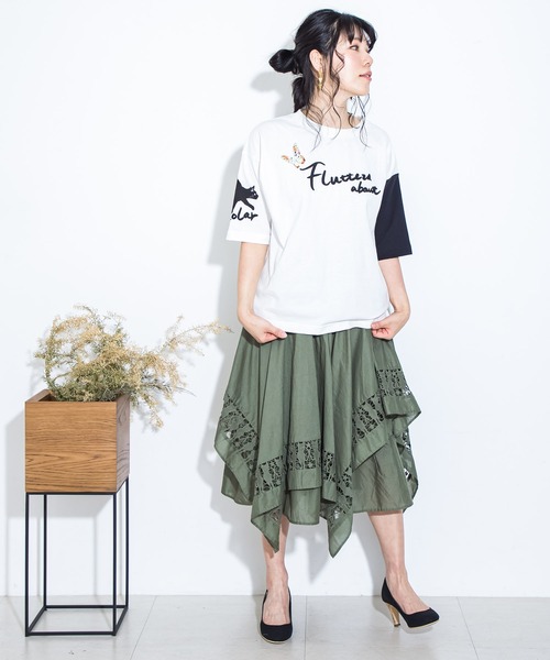 ScoLar - みやとぶる様用ScoLar ネコ蝶 シャツ6点 ScoLar（スカラー）の「ネコ×蝶柄Tシャツ（Tシャツ/カットソー