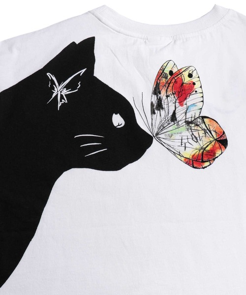 ScoLar - みやとぶる様用ScoLar ネコ蝶 シャツ6点 ScoLar（スカラー）の「ネコ×蝶柄Tシャツ（Tシャツ/カットソー