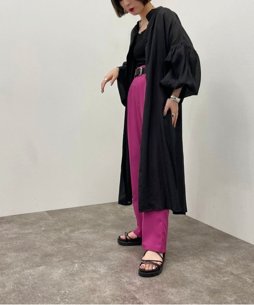 apres jour mignon（アプレジュールミニョン）の「シアーシャツワンピ ース【ZOZOTOWN限定アイテム】（ワンピース・レディース・ブラック/グリーン系その他/ホワイト系その他/パープル・フリー/X-LARGE）」の19枚目の写真