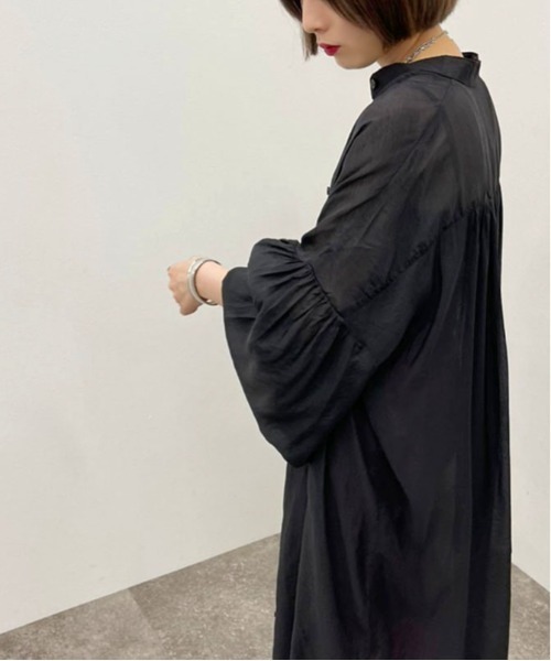 apres jour mignon（アプレジュールミニョン）の「シアーシャツワンピ ース【ZOZOTOWN限定アイテム】（ワンピース・レディース・ブラック/グリーン系その他/ホワイト系その他/パープル・フリー/X-LARGE）」の11枚目の写真