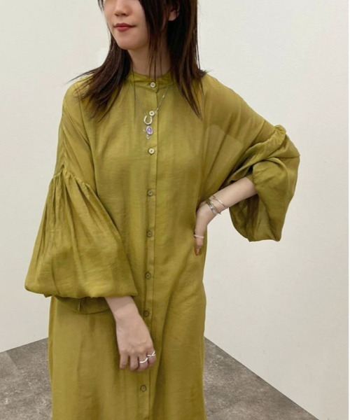 apres jour mignon（アプレジュールミニョン）の「シアーシャツワンピ ース【ZOZOTOWN限定アイテム】（ワンピース・レディース・ブラック/グリーン系その他/ホワイト系その他/パープル・フリー/X-LARGE）」の20枚目の写真