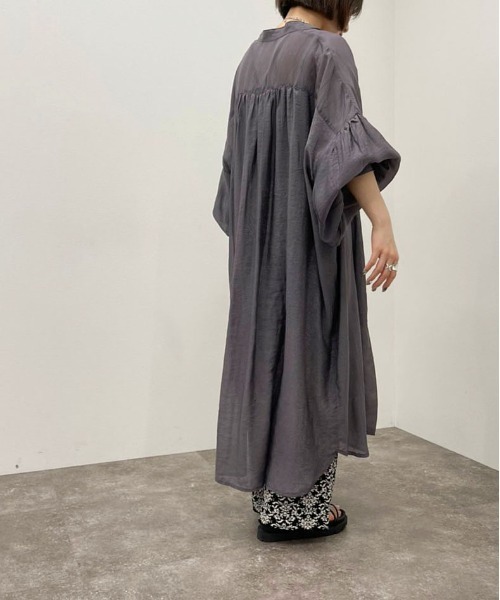 apres jour mignon（アプレジュールミニョン）の「シアーシャツワンピ ース【ZOZOTOWN限定アイテム】（ワンピース・レディース・ブラック/グリーン系その他/ホワイト系その他/パープル・フリー/X-LARGE）」の21枚目の写真