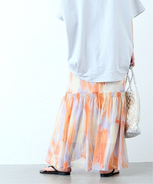 JOINT WORKS（ジョイントワークス）の「J-ヨウリュウプリントティアードスカート（スカート・レディース・オレンジ/サックスブルー・FREE）」の3枚目の写真