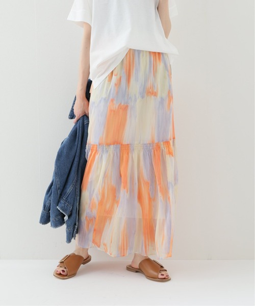 JOINT WORKS（ジョイントワークス）の「J-ヨウリュウプリントティアードスカート（スカート・レディース・オレンジ/サックスブルー・FREE）」の12枚目の写真