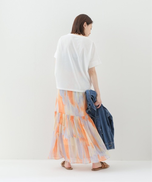 JOINT WORKS（ジョイントワークス）の「J-ヨウリュウプリントティアードスカート（スカート・レディース・オレンジ/サックスブルー・FREE）」の4枚目の写真