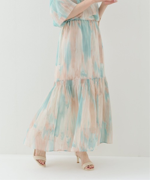 JOINT WORKS（ジョイントワークス）の「J-ヨウリュウプリントティアードスカート（スカート・レディース・オレンジ/サックスブルー・FREE）」の9枚目の写真