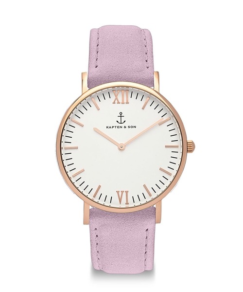 KAPTEN&SON(キャプテンアンドサン)の「【KAPTEN&SON】ゴールド 40mm ブラック レザーバンド(アナログ腕時計・レディース・ライラック/ライトブラウン/ライトブルー/ネイビー・FREE)」の4枚目の写真