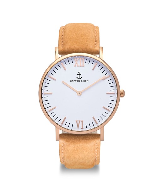 KAPTEN&SON(キャプテンアンドサン)の「【KAPTEN&SON】ゴールド 40mm ブラック レザーバンド(アナログ腕時計・レディース・ライラック/ライトブラウン/ライトブルー/ネイビー・FREE)」の2枚目の写真