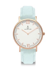 【KAPTEN&SON】ゴールド　40mm　ブラック　レザーバンド