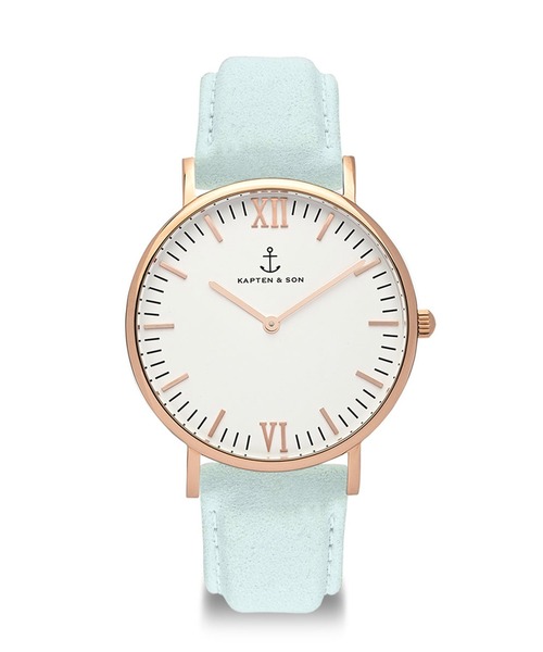 KAPTEN&SON(キャプテンアンドサン)の「【KAPTEN&SON】ゴールド 40mm ブラック レザーバンド(アナログ腕時計・レディース・ライラック/ライトブラウン/ライトブルー/ネイビー・FREE)」の1枚目の写真