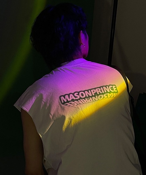 MASONPRINCE（メイソンプリンス）の「【MASONPRINCE】Broad shoulders adhesive label sleeveless t-shirt BX3014（Tシャツ/カットソー・メンズ・ホワイト/ブラック/グレー/グリーン・S/M/L）」の10枚目の写真