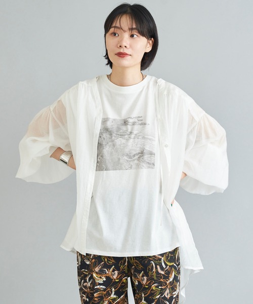 DouDou(ドゥドゥ)の「ギャザーボリュームシャツ(シャツ/ブラウス・レディース・オフホワイト/ブラック/オレンジ・FREE)」の14枚目の写真