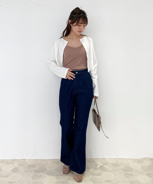 EPIMI E'PIMMY(エピミエピミー)の「コットンチビカーデ(カーディガン/ボレロ・レディース・オレンジ/ミント/ブラック/オフホワイト・MEDIUM)」の9枚目の写真