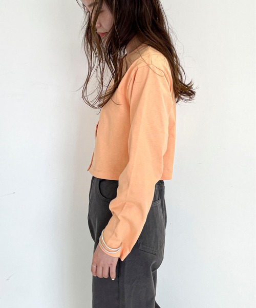 EPIMI E'PIMMY(エピミエピミー)の「コットンチビカーデ(カーディガン/ボレロ・レディース・オレンジ/ミント/ブラック/オフホワイト・MEDIUM)」の16枚目の写真