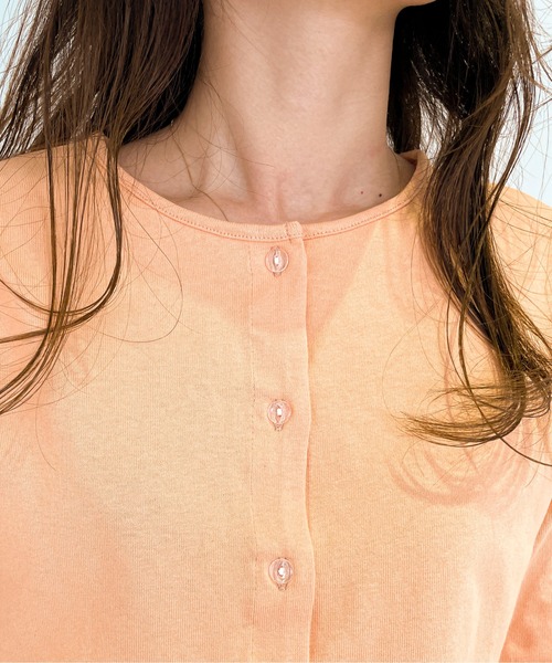 EPIMI E'PIMMY(エピミエピミー)の「コットンチビカーデ(カーディガン/ボレロ・レディース・オレンジ/ミント/ブラック/オフホワイト・MEDIUM)」の12枚目の写真