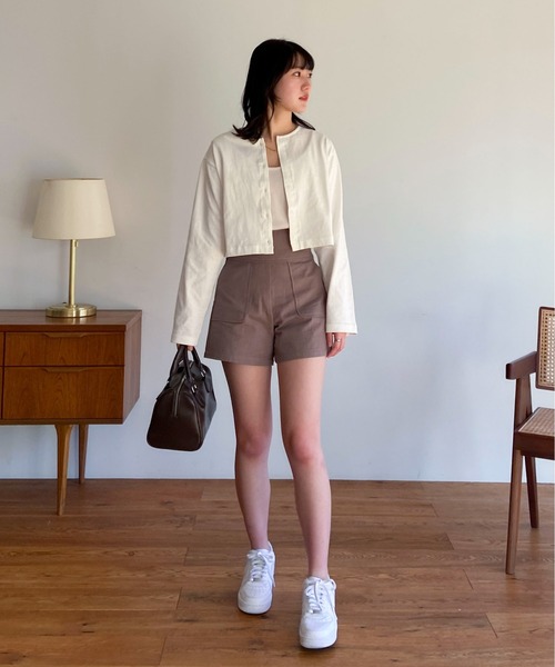 EPIMI E'PIMMY(エピミエピミー)の「コットンチビカーデ(カーディガン/ボレロ・レディース・オレンジ/ミント/ブラック/オフホワイト・MEDIUM)」の20枚目の写真