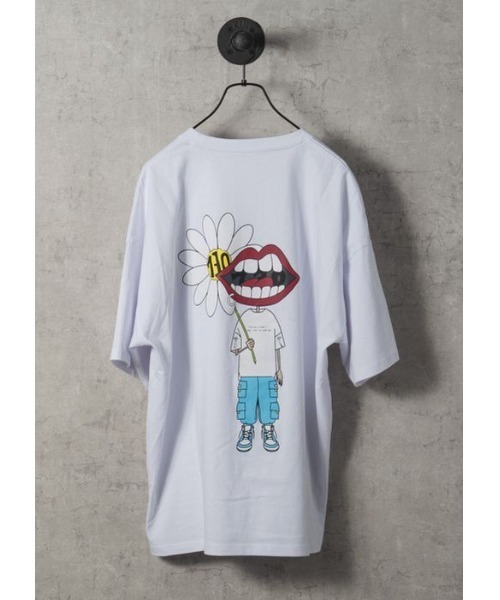 RE730(アールイーセブンサーティー)の「【RE730】なみおくん×マーガレットプリントビッグシルエットTシャツ(Tシャツ/カットソー・メンズ・ブラック/オフホワイト・MEDIUM/LARGE/X-LARGE)」の2枚目の写真
