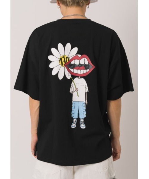 RE730(アールイーセブンサーティー)の「【RE730】なみおくん×マーガレットプリントビッグシルエットTシャツ(Tシャツ/カットソー・メンズ・ブラック/オフホワイト・MEDIUM/LARGE/X-LARGE)」の16枚目の写真