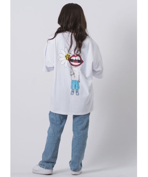 RE730(アールイーセブンサーティー)の「【RE730】なみおくん×マーガレットプリントビッグシルエットTシャツ(Tシャツ/カットソー・メンズ・ブラック/オフホワイト・MEDIUM/LARGE/X-LARGE)」の7枚目の写真