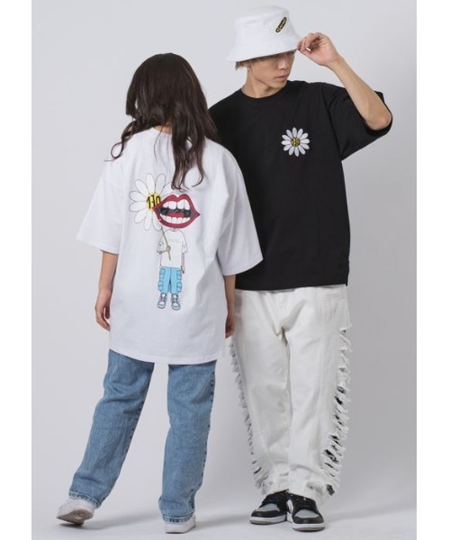 RE730(アールイーセブンサーティー)の「【RE730】なみおくん×マーガレットプリントビッグシルエットTシャツ(Tシャツ/カットソー・メンズ・ブラック/オフホワイト・MEDIUM/LARGE/X-LARGE)」の9枚目の写真