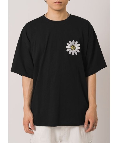 RE730(アールイーセブンサーティー)の「【RE730】なみおくん×マーガレットプリントビッグシルエットTシャツ(Tシャツ/カットソー・メンズ・ブラック/オフホワイト・MEDIUM/LARGE/X-LARGE)」の4枚目の写真