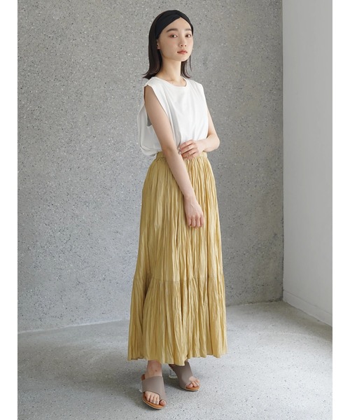 AMERICAN HOLIC(アメリカンホリック)の「丈違いクリンクルフラウンススカート *(スカート・レディース・グレー/ブラック/アイボリー/レッド/ベージュ・M/L)」の16枚目の写真