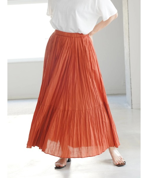 AMERICAN HOLIC(アメリカンホリック)の「丈違いクリンクルフラウンススカート *(スカート・レディース・グレー/ブラック/アイボリー/レッド/ベージュ・M/L)」の21枚目の写真