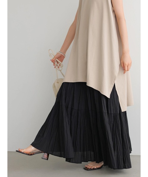 AMERICAN HOLIC(アメリカンホリック)の「丈違いクリンクルフラウンススカート *(スカート・レディース・グレー/ブラック/アイボリー/レッド/ベージュ・M/L)」の22枚目の写真