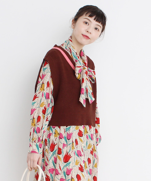 CHILD WOMAN(チャイルドウーマン)の「綿リリヤン チルデンショートベスト(ベスト・レディース・ネイビー系/アイボリー/ブラウン/ネイビー・FREE)」の17枚目の写真