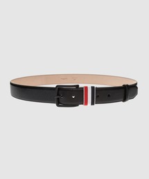 BELT W/ RWB GROSGRAIN LOOP & TONAL HARDWARE IN PEBBLE GRAIN LEATHER